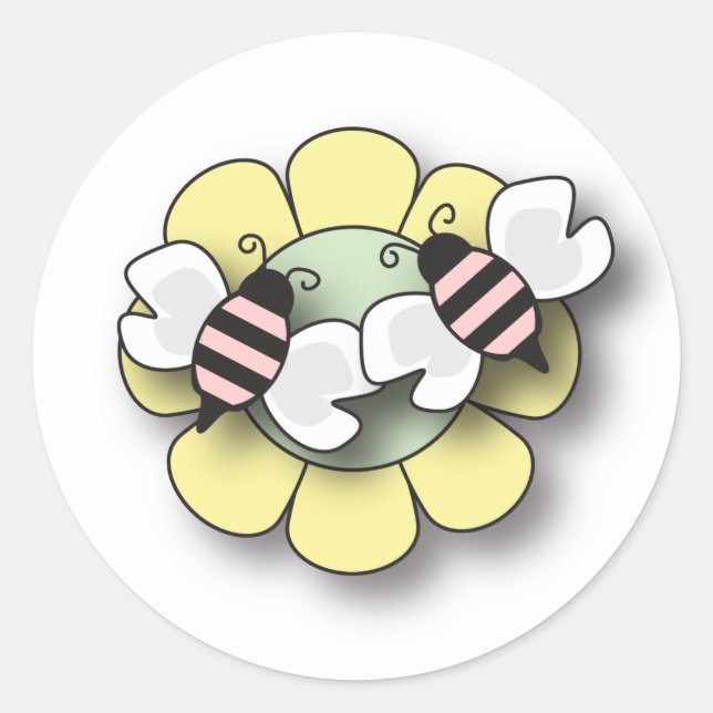 Baby Bee Twin Girls Sticker (Front)