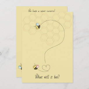 Baby Bees Gender Reveal Invitation