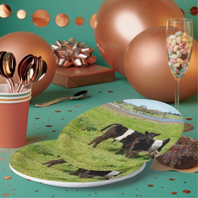 Baby Belted Galloway Calves, Paper Plates (Multi)