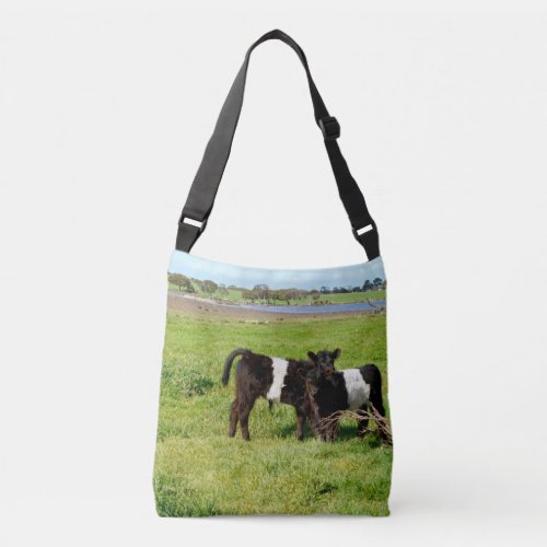 Baby Belted Galloway Cows In Country Crossbody Bag