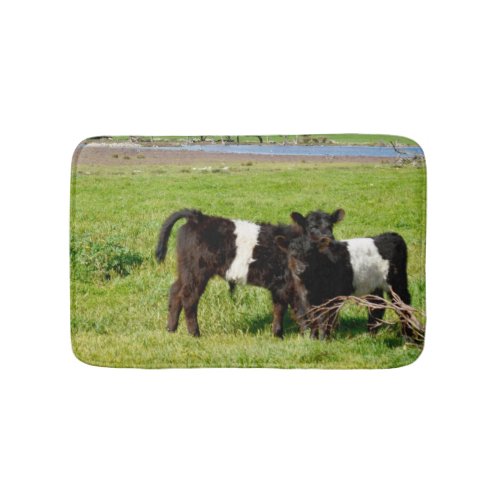 Baby Belted Galloway Cows In Country Memory Foam Bath Mat