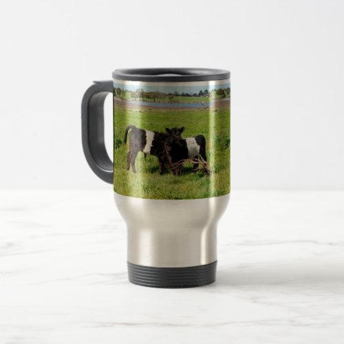 Baby Belted Galloway Cows In Country Travel Mug