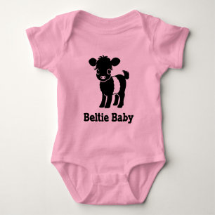 Baby Beltie Farmer Belted Galloway Cow New to Herd Bodysuit