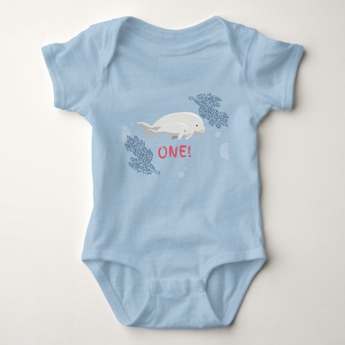 Baby Beluga First Birthday Bodysuit