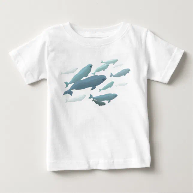 Baby Beluga Whale Shirt Cute Whale Art Baby Shirt Zazzle