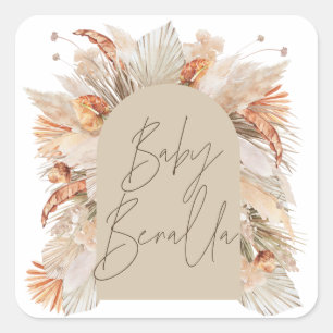 Baby Benalla pampas grass modern terracotta Square Sticker