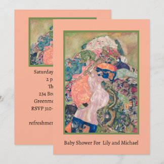 Baby Beneath Colorful Quilts/ Baby Shower Invite