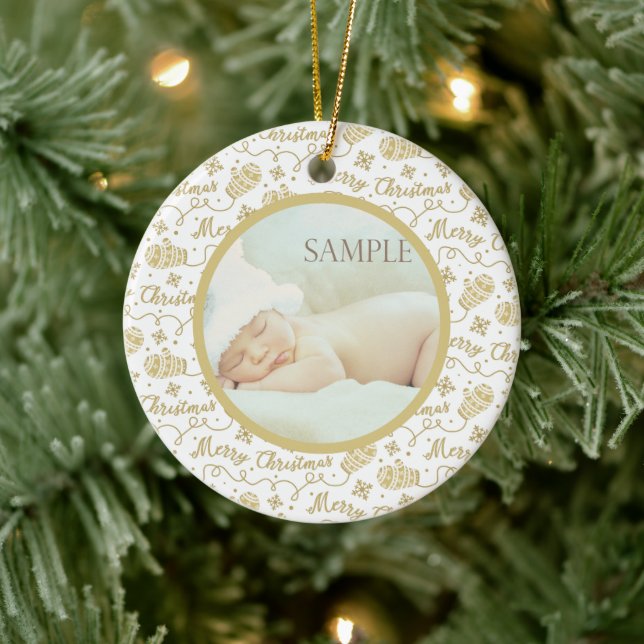 Baby Best Gift Ever Photo Template Ceramic Ornament (Tree)