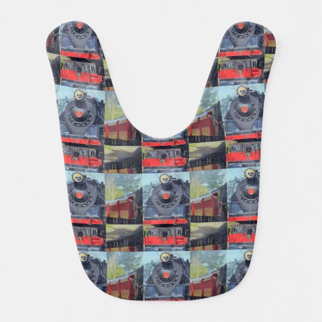 Baby Bib 'Abstract Train' (Front)