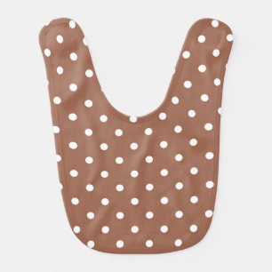 Baby Bib/Brown with White Polka Dots Bib