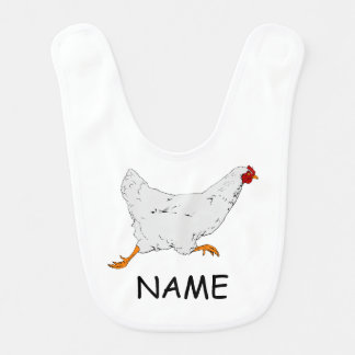 Baby Bib Customizable with Running Hen