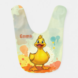 Baby Bib – Cute Duck Design with Custom Name