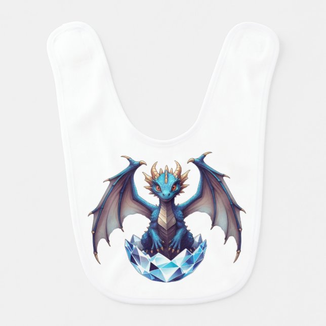 Baby Bib Dragon hatchling emerging from crystal eg (Front)