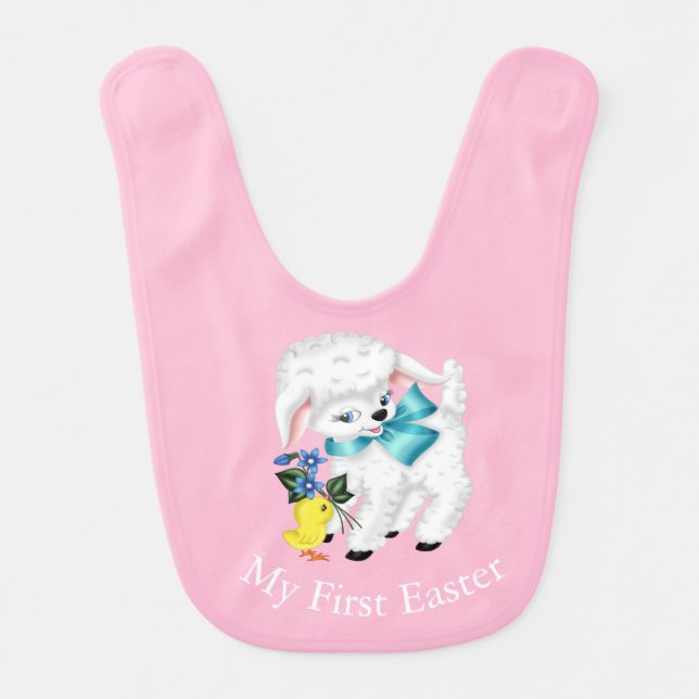 Baby Bib-Easter Lamb Baby Bib (Front)