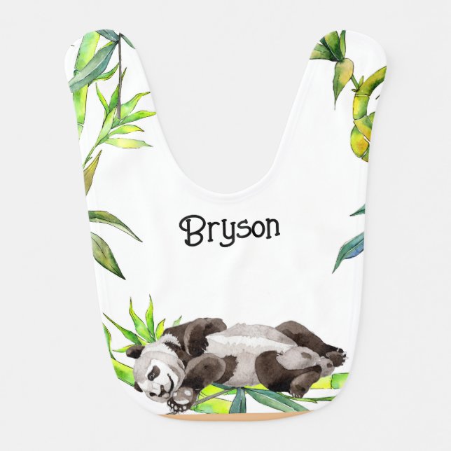 Baby Bib for Boy with Panda  (Front)