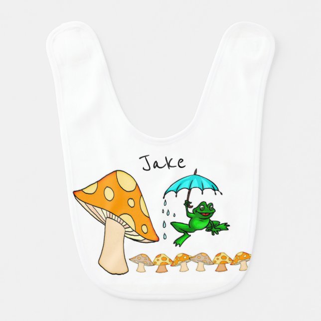 Baby Bib Frog, Mushroom  (Front)