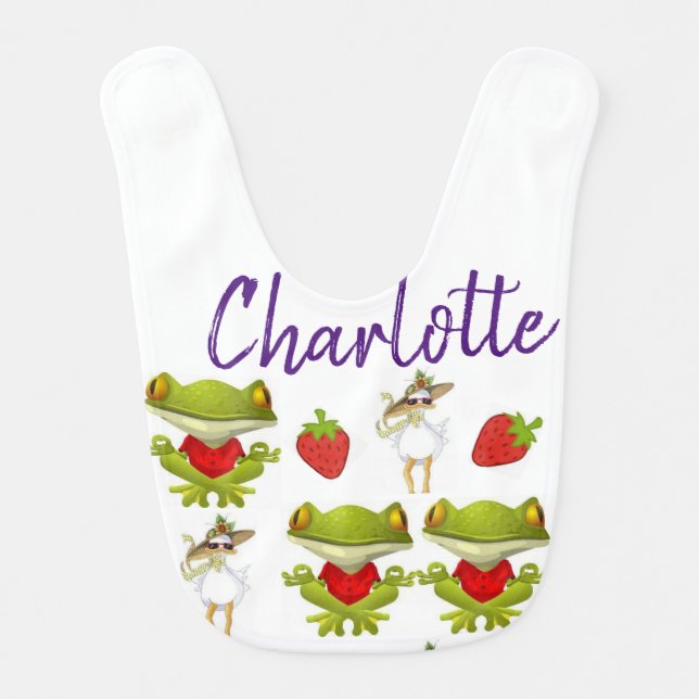 Baby Bib Frogs Chicken Strawberry (Front)
