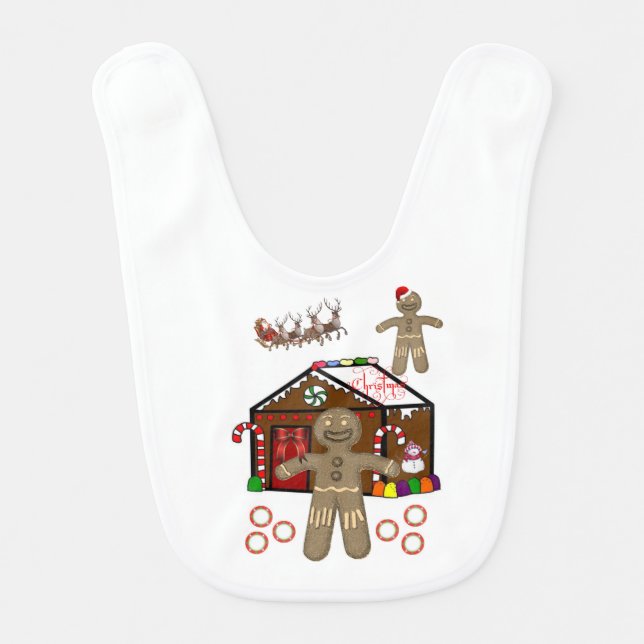 Baby Bib Gingerbread man (Front)