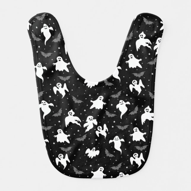 Baby Bib-Halloween Ghosts Baby Bib (Front)