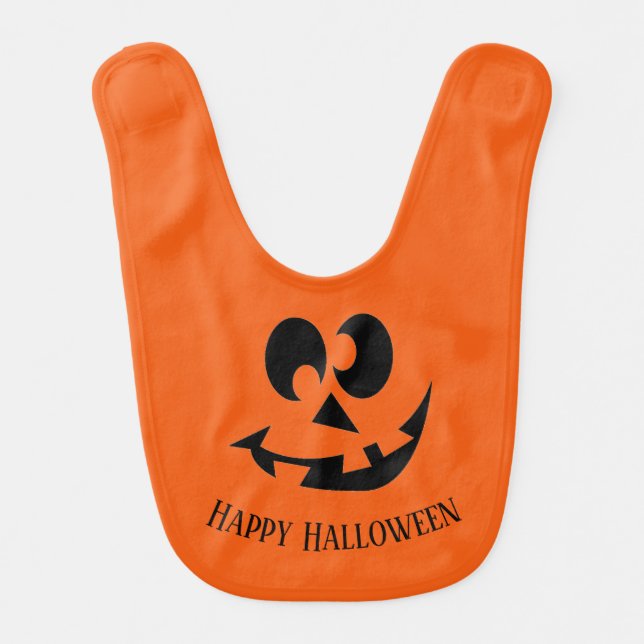 Baby Bib-Halloween Pumpkin Face Bib (Front)