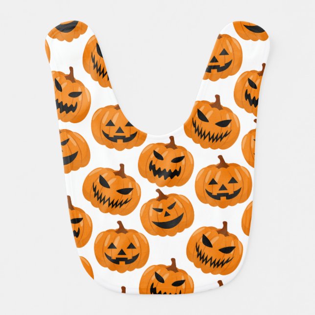 Baby Bib-Halloween Pumpkins Baby Bib (Front)