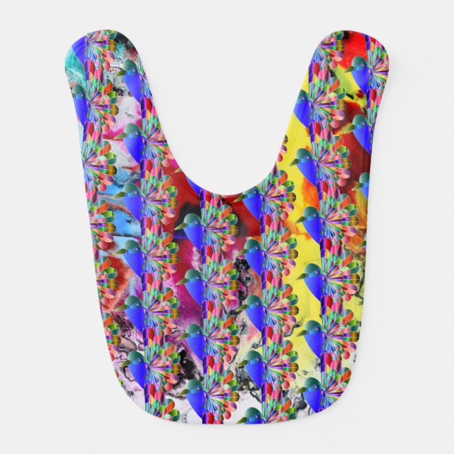 Baby Bib 'Hummingbird Abstract' (Front)