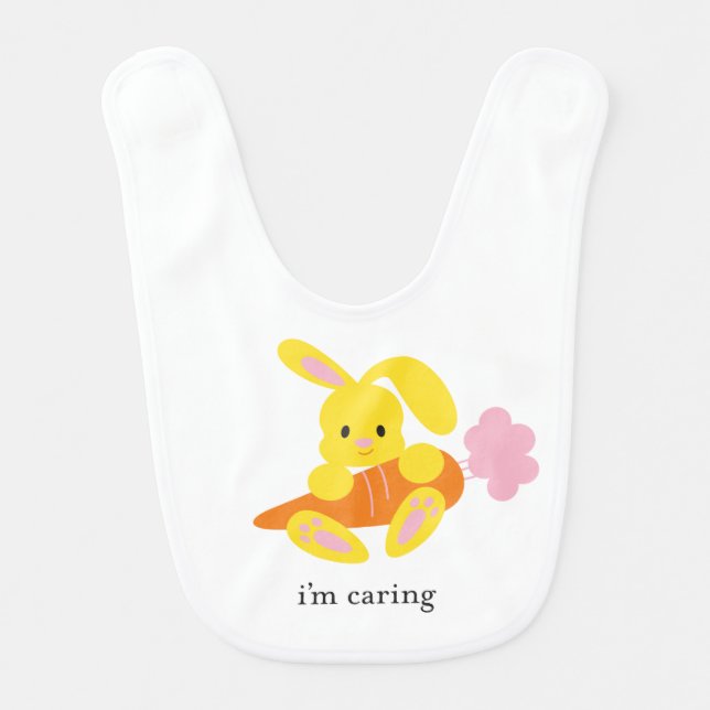 Baby Bib, I'm caring! Year of the Rabbit Zoodiac  Bib (Front)