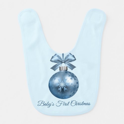 Baby Bib _ Marine Blue Snowflake Ornament