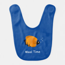 Baby Bib Orange Fish with Custom Text