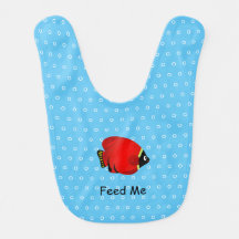 Baby Bib Red Fish with Custom Text