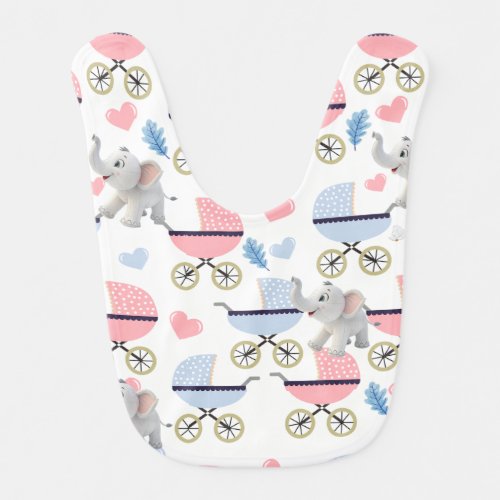 Baby Bib Strollers Stork Elephant Hearts 