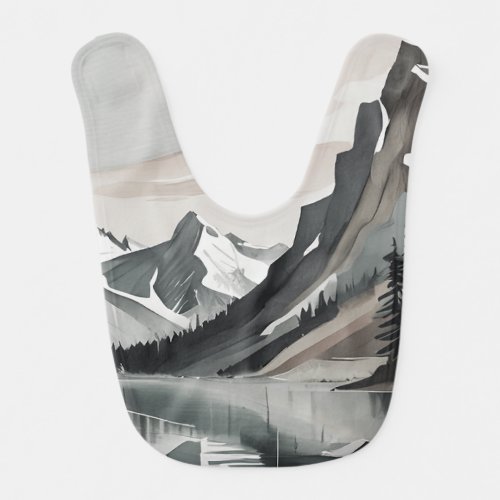 Baby bib TEE Mountain Lake Scene graphic