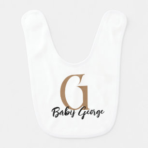 Baby Bib unisex monogram name minimal simple