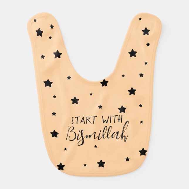 Baby Bib Unisex Start With Bismillah  (Front)