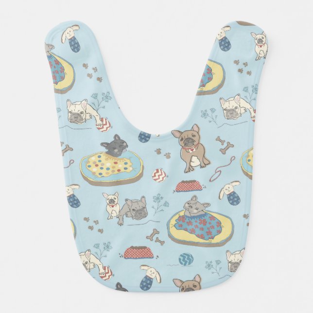 Baby Bib w/ Adorable Frenchies (Front)