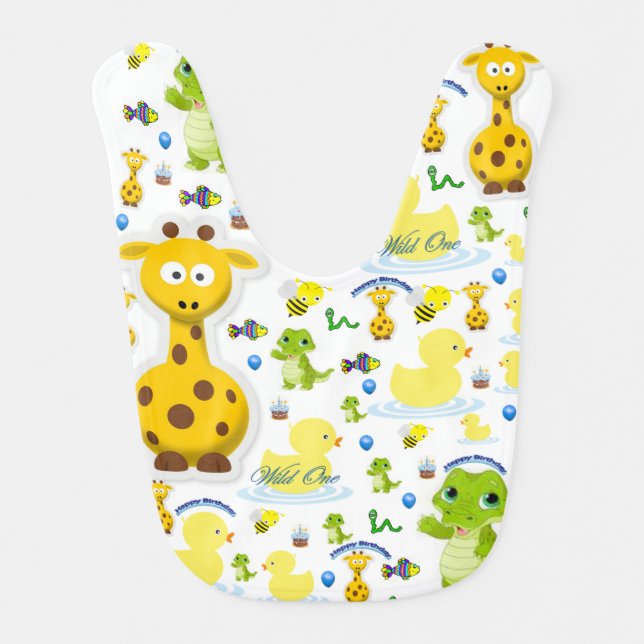 Baby Bib Wild One First Birthday (Front)