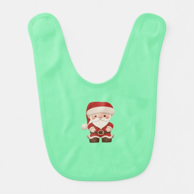 Baby Bib With a Santa Claus Illustration (Front)
