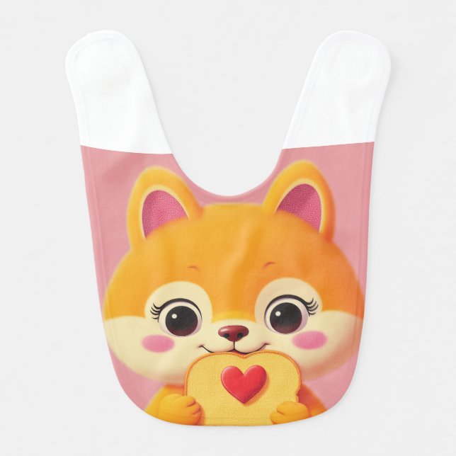 Baby bib with cute animals (Front)