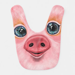 Baby Bib with Happy Piglet