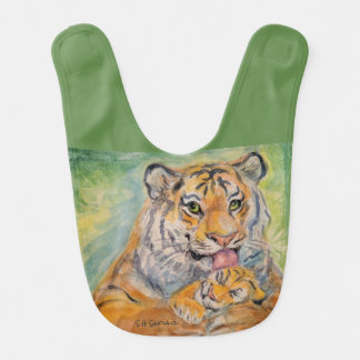 Baby Bib With MamaTiger and Cub