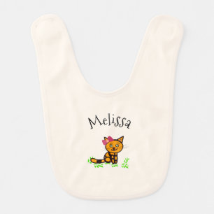 Baby Bib with orange cat