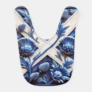 Baby bib with Scottish Thistles Design