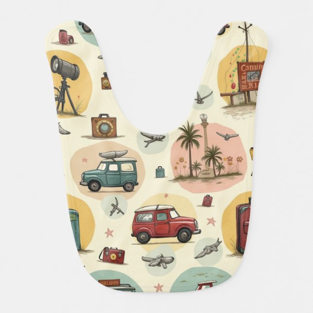 Baby Bibs With Travel Pattern (Front)
