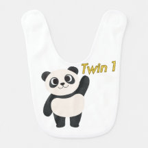 Baby BibTwin 1 newborn twin Cute Panda Bib