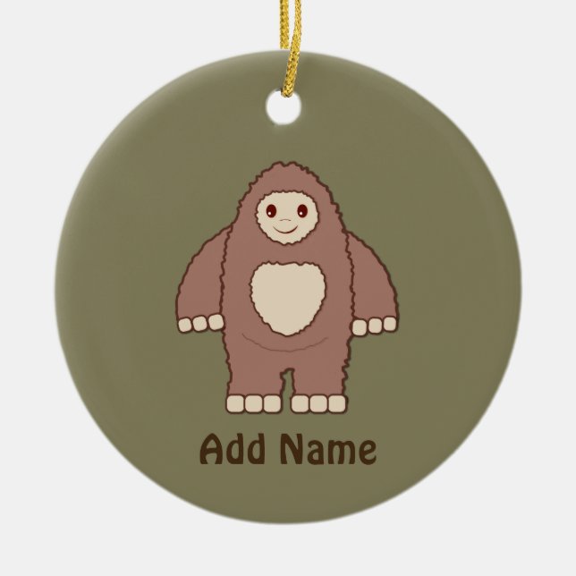 Baby Bigfoot Ceramic Ornament (Front)