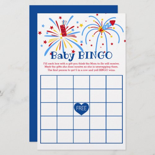 Baby Bingo 4th of July Patriotic Baby Shower
