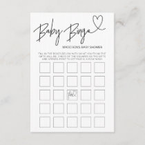 Baby Bingo Baby Shower Game Card Black and White