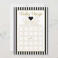 Baby Bingo Black Gold Baby Shower Game Cards