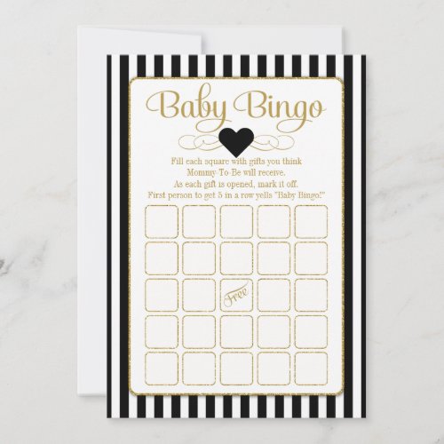 Baby Bingo Black Gold Baby Shower Game Cards