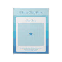 Baby Bingo Blue Ombre Stripes Baby Shower Game Notepad